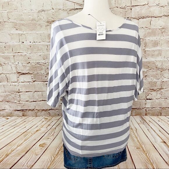 Express lace striped dolman top - Picture 2 of 5